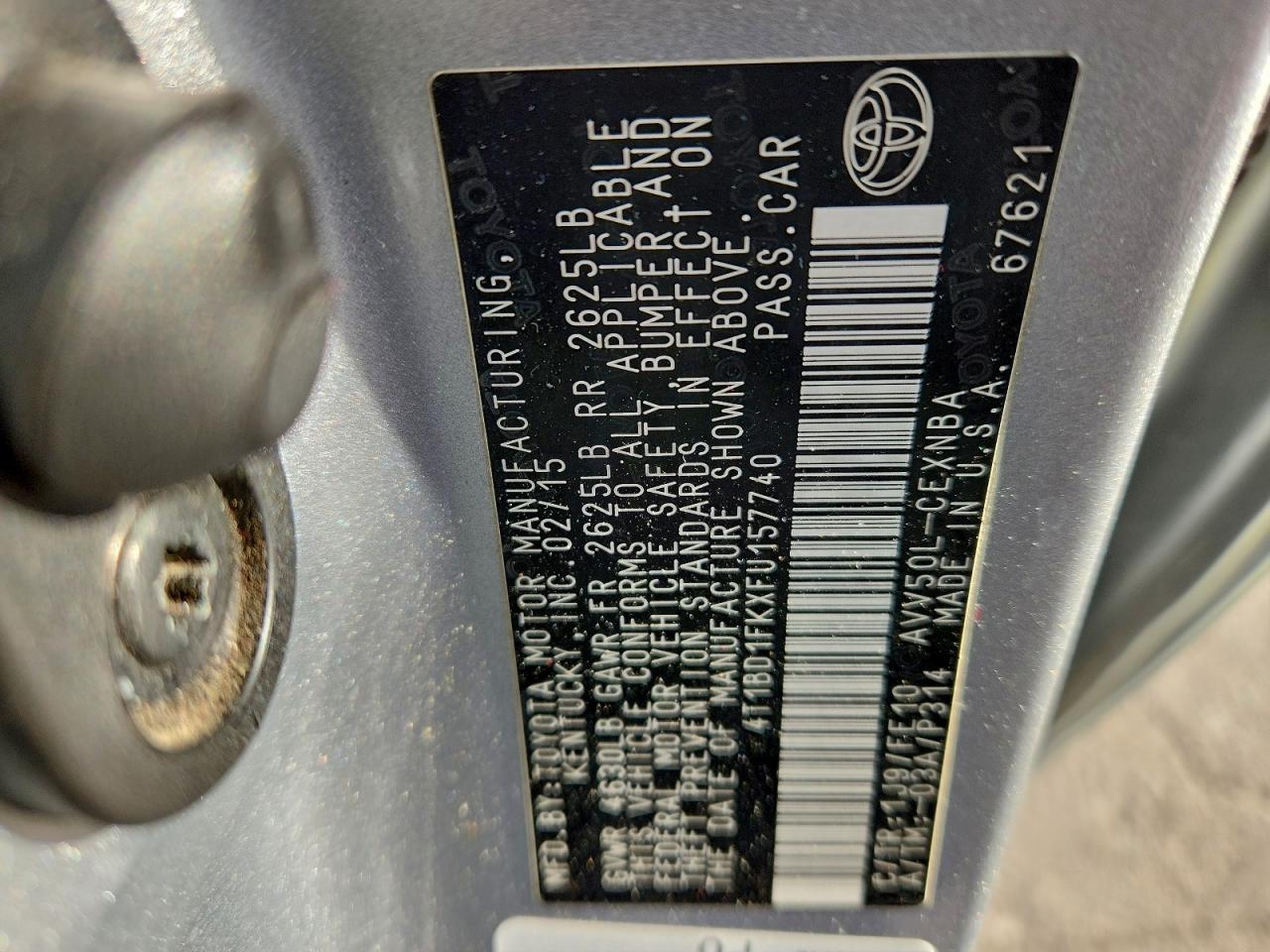 2015 TOYOTA CAMRY HYBRID photo 12
