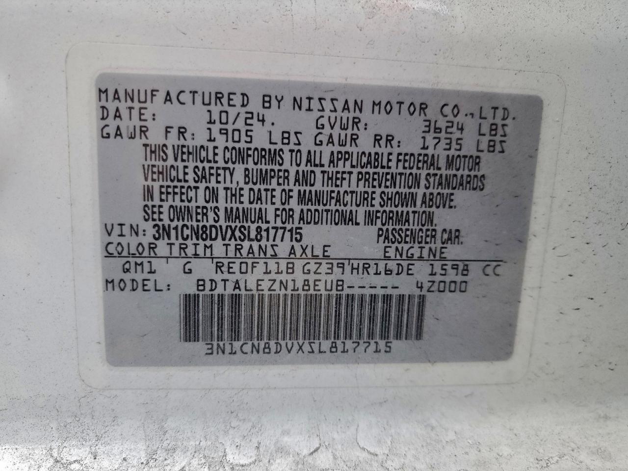 2025 NISSAN VERSA S photo 12