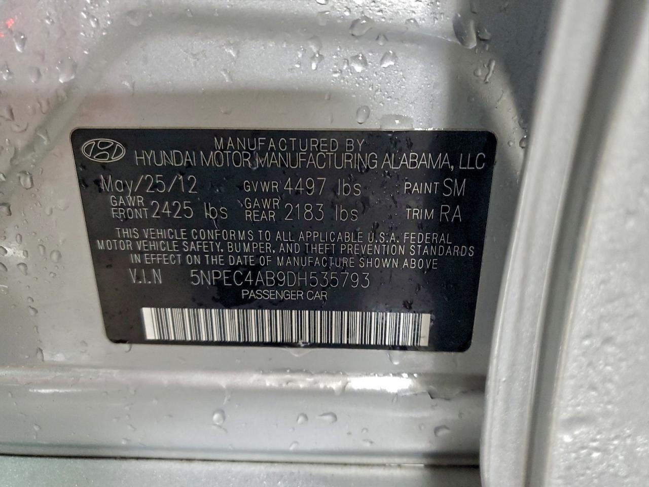 2013 HYUNDAI SONATA SE photo 12