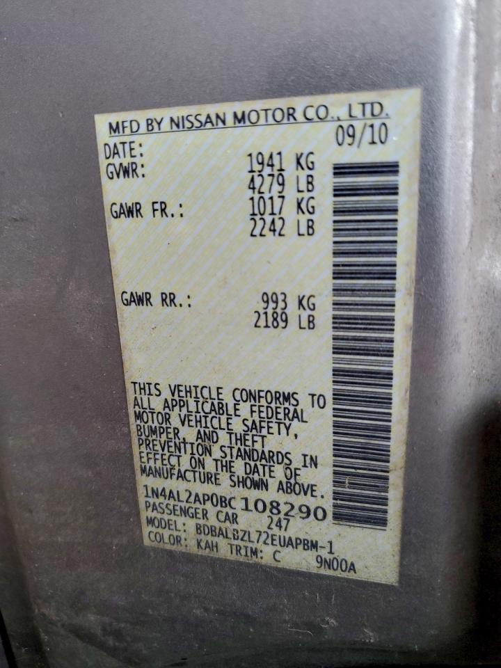 2011 NISSAN ALTIMA BASE photo 12