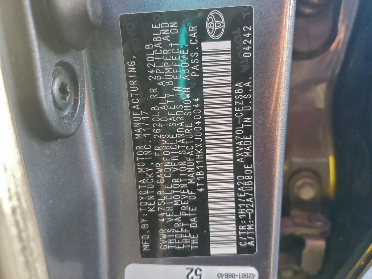2018 TOYOTA CAMRY SE photo 12
