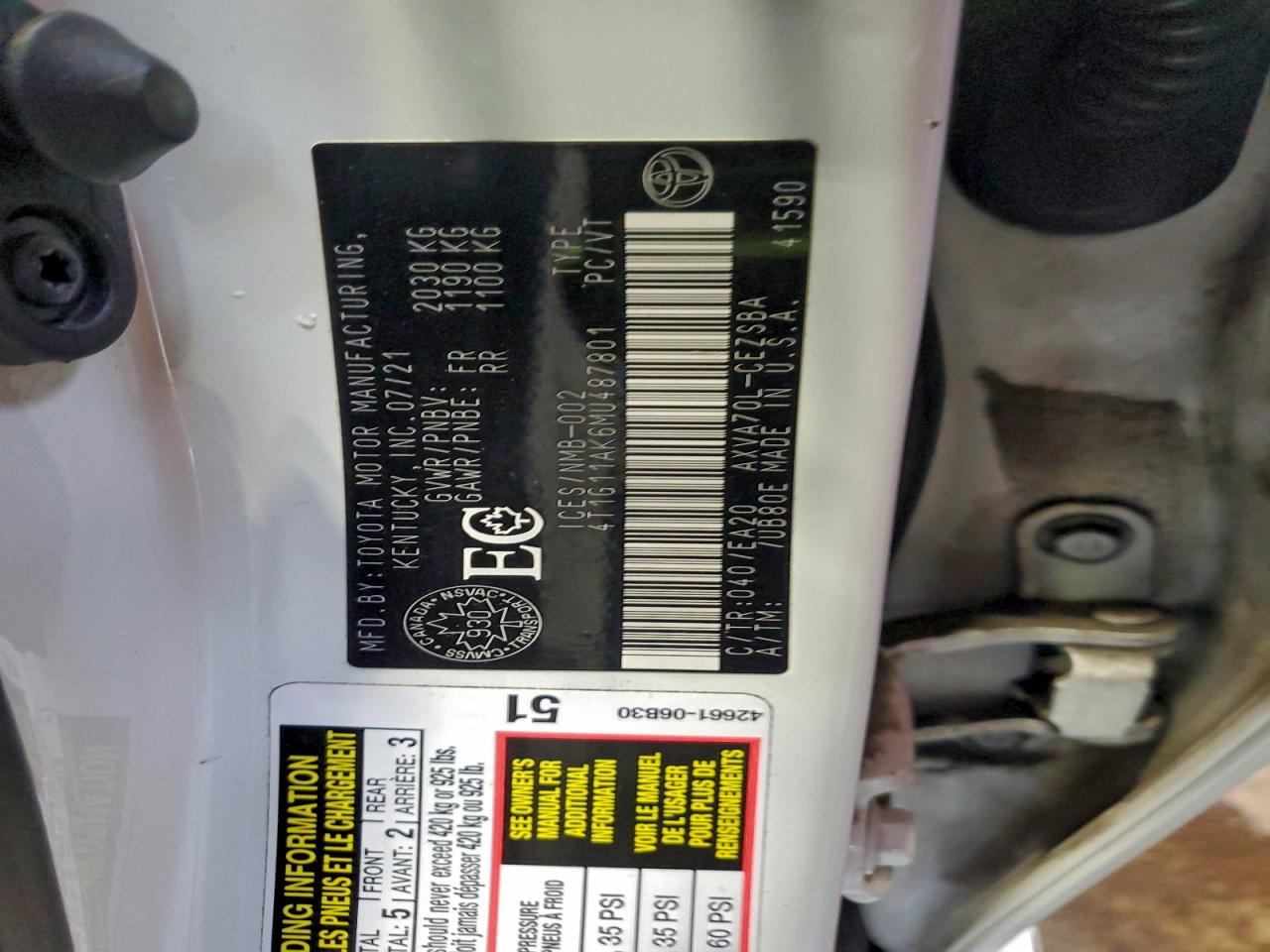 2021 TOYOTA CAMRY SE photo 12