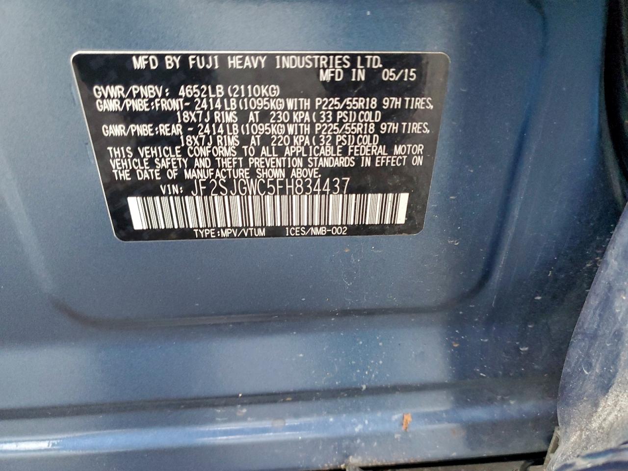 2015 SUBARU FORESTER 2.0XT TOURING photo 37