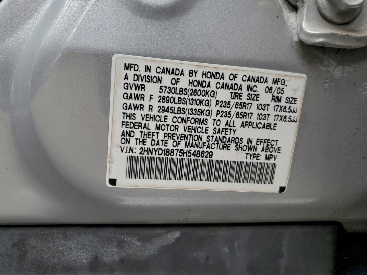 2005 ACURA MDX TOURING photo 13