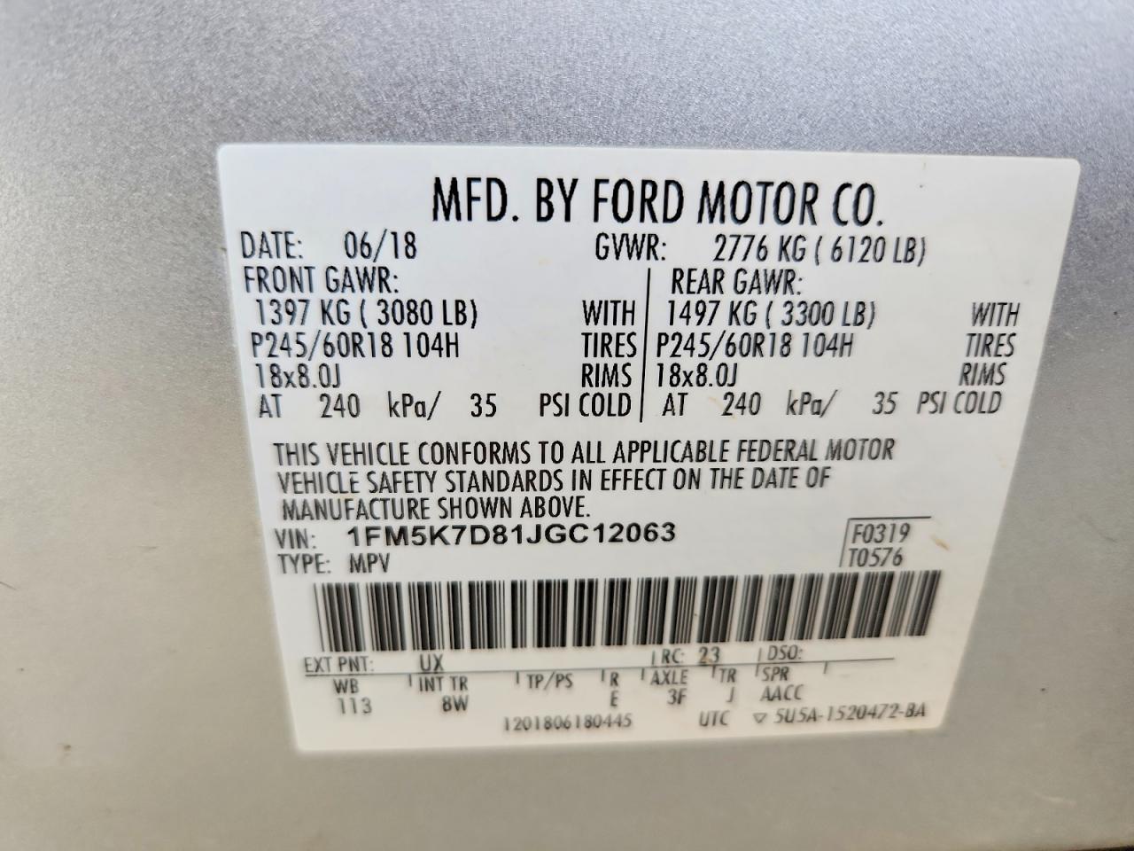 2018 FORD EXPLORER XLT photo 13