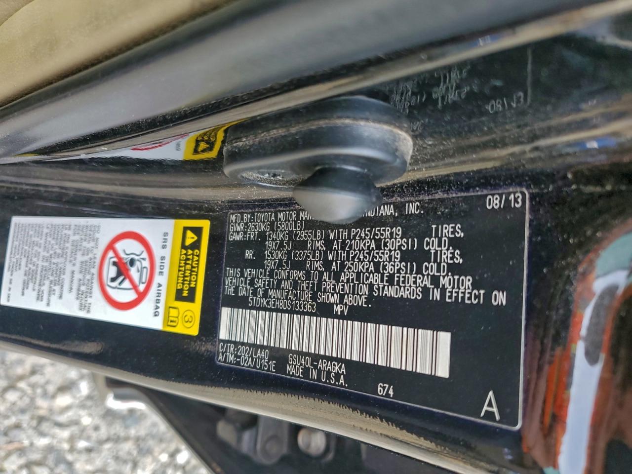 2013 TOYOTA HIGHLANDER LIMITED photo 13