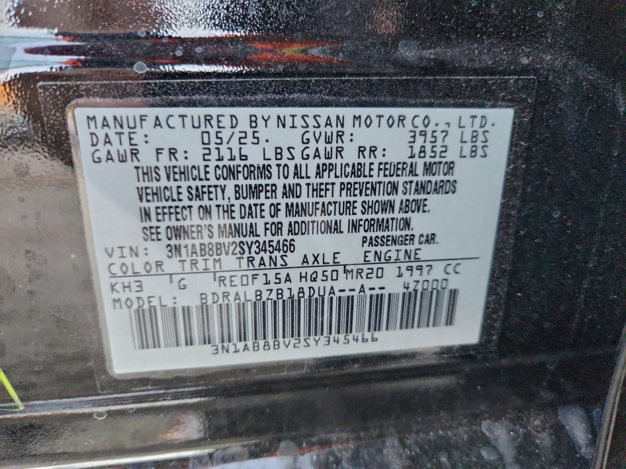 2025 NISSAN SENTRA S photo 12
