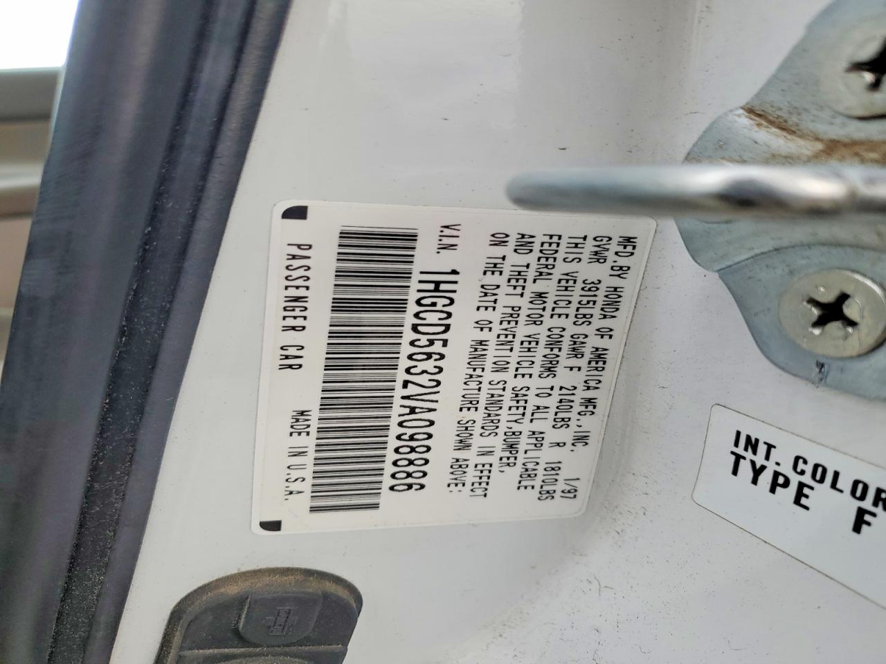 1997 HONDA ACCORD LX photo 12