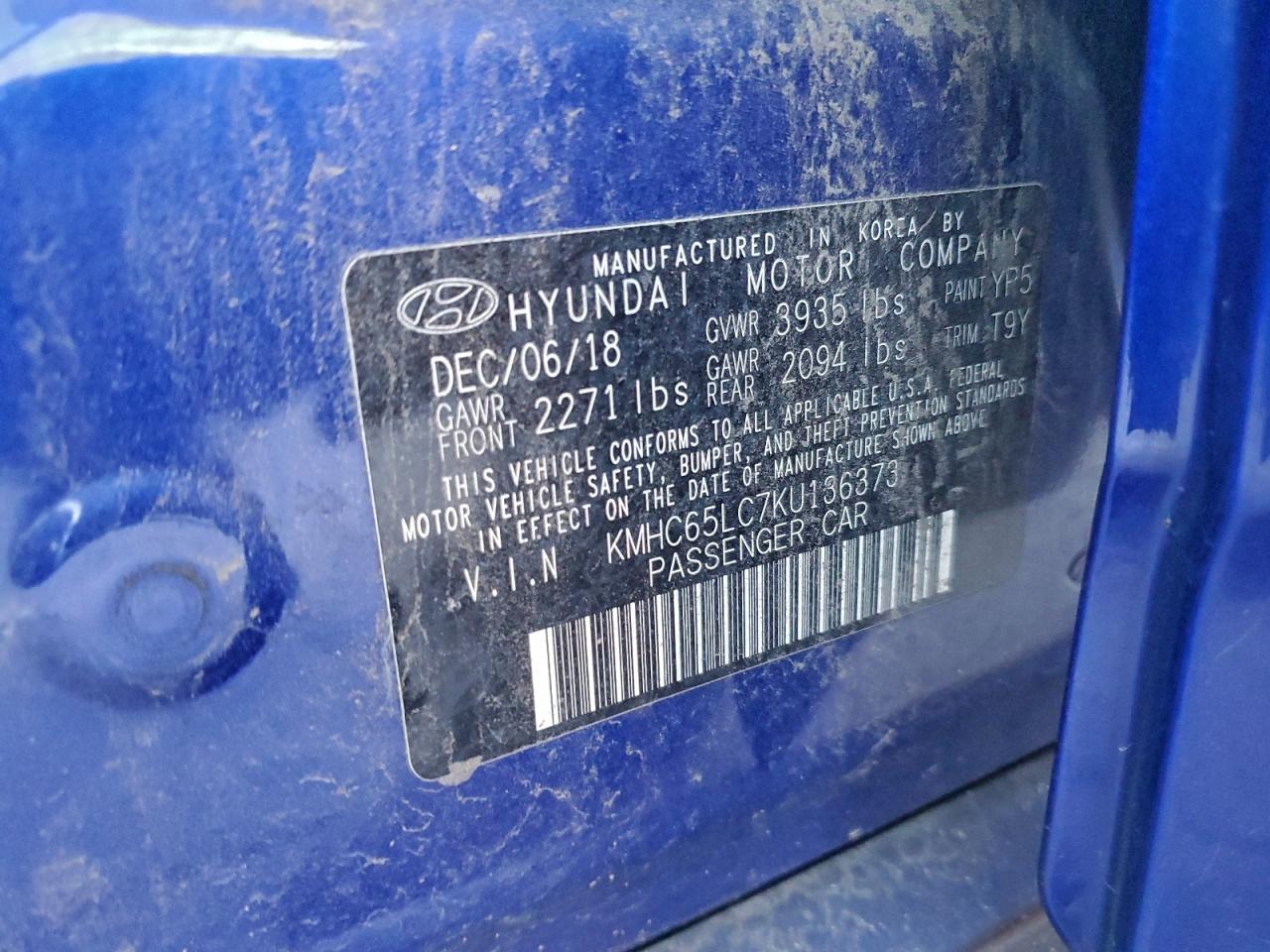 2019 HYUNDAI IONIQ BLUE photo 12