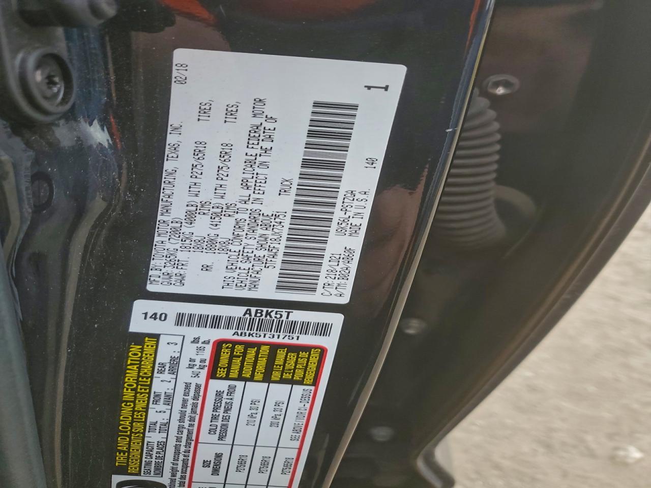 2018 TOYOTA TUNDRA CREWMAX 1794 photo 12