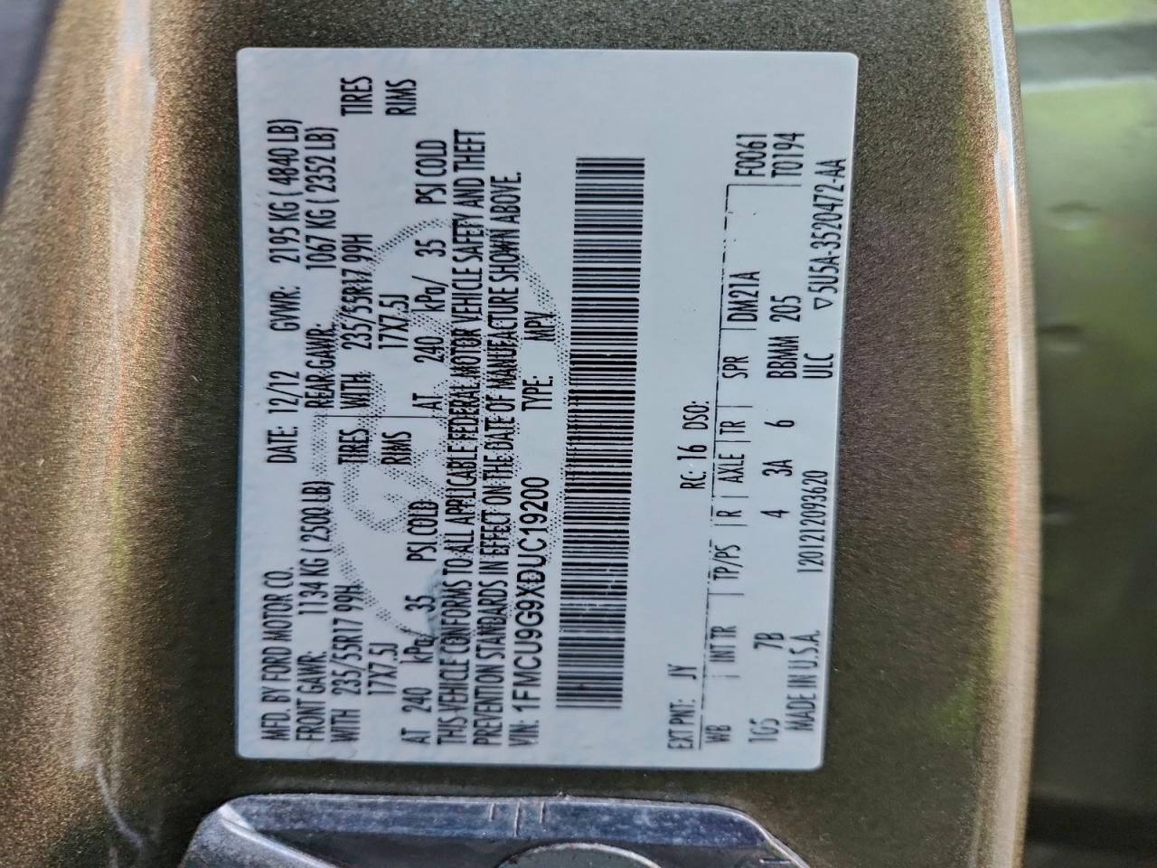 2013 FORD ESCAPE SE photo 13