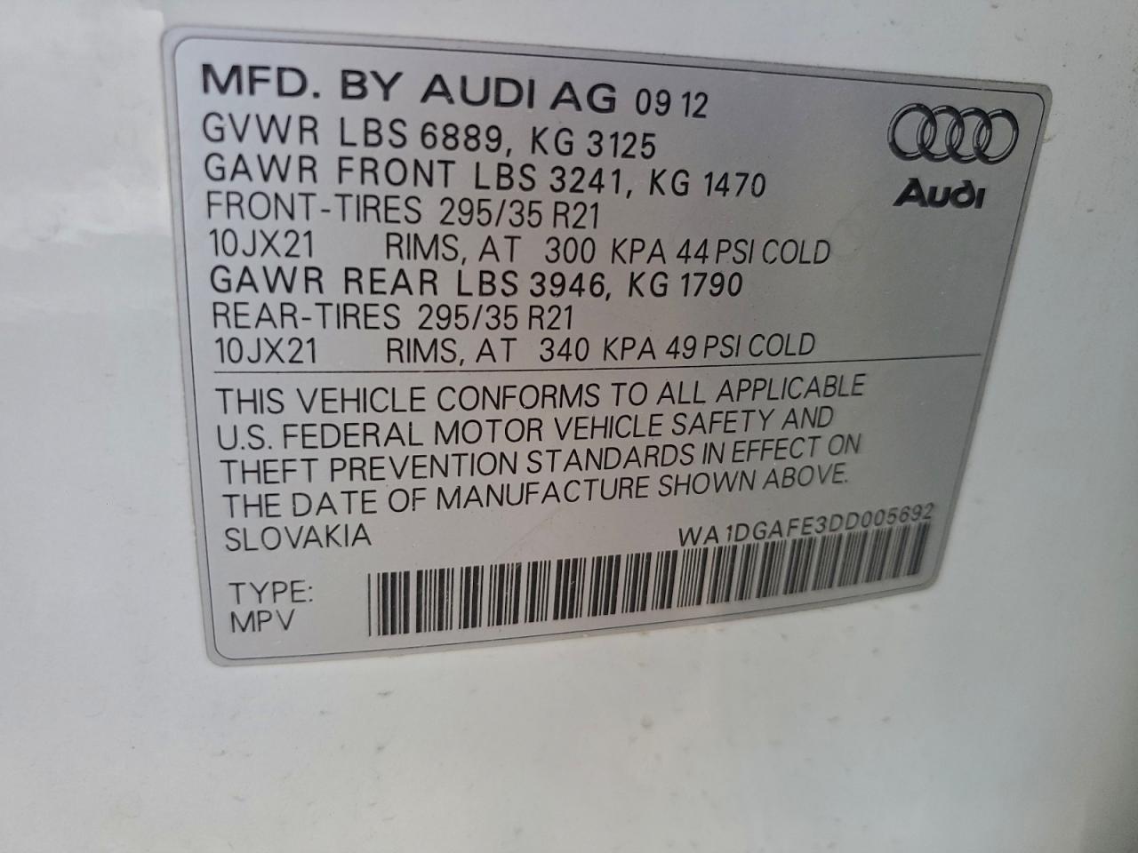 2013 AUDI Q7 PRESTIGE photo 12