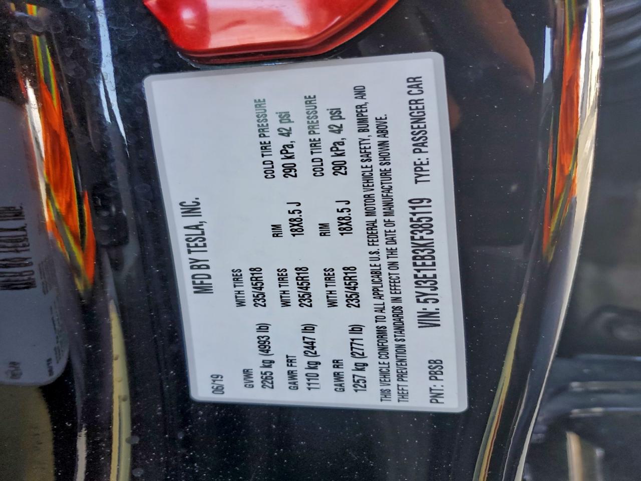 2019 TESLA MODEL 3 photo 34