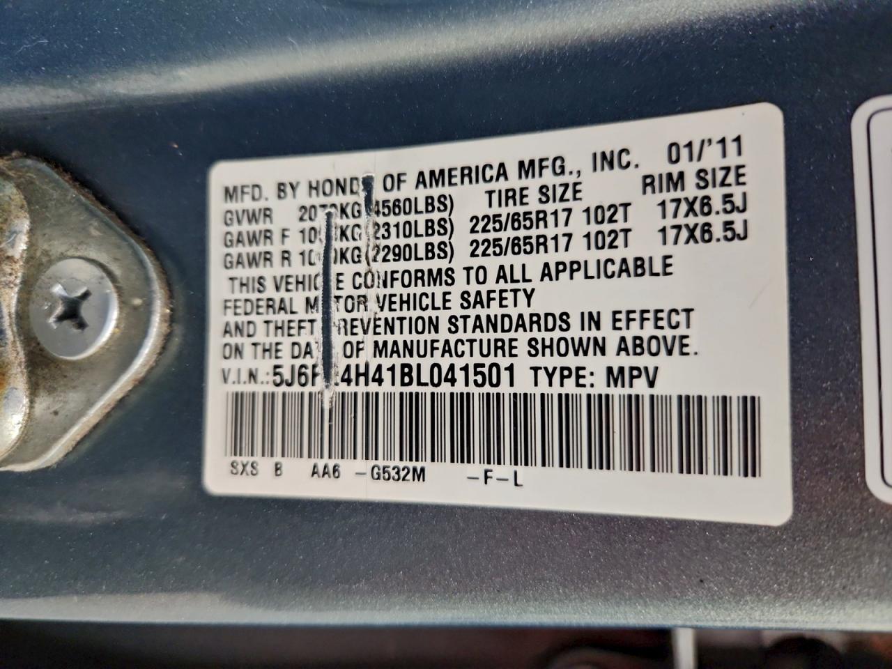2011 HONDA CR-V SE photo 12