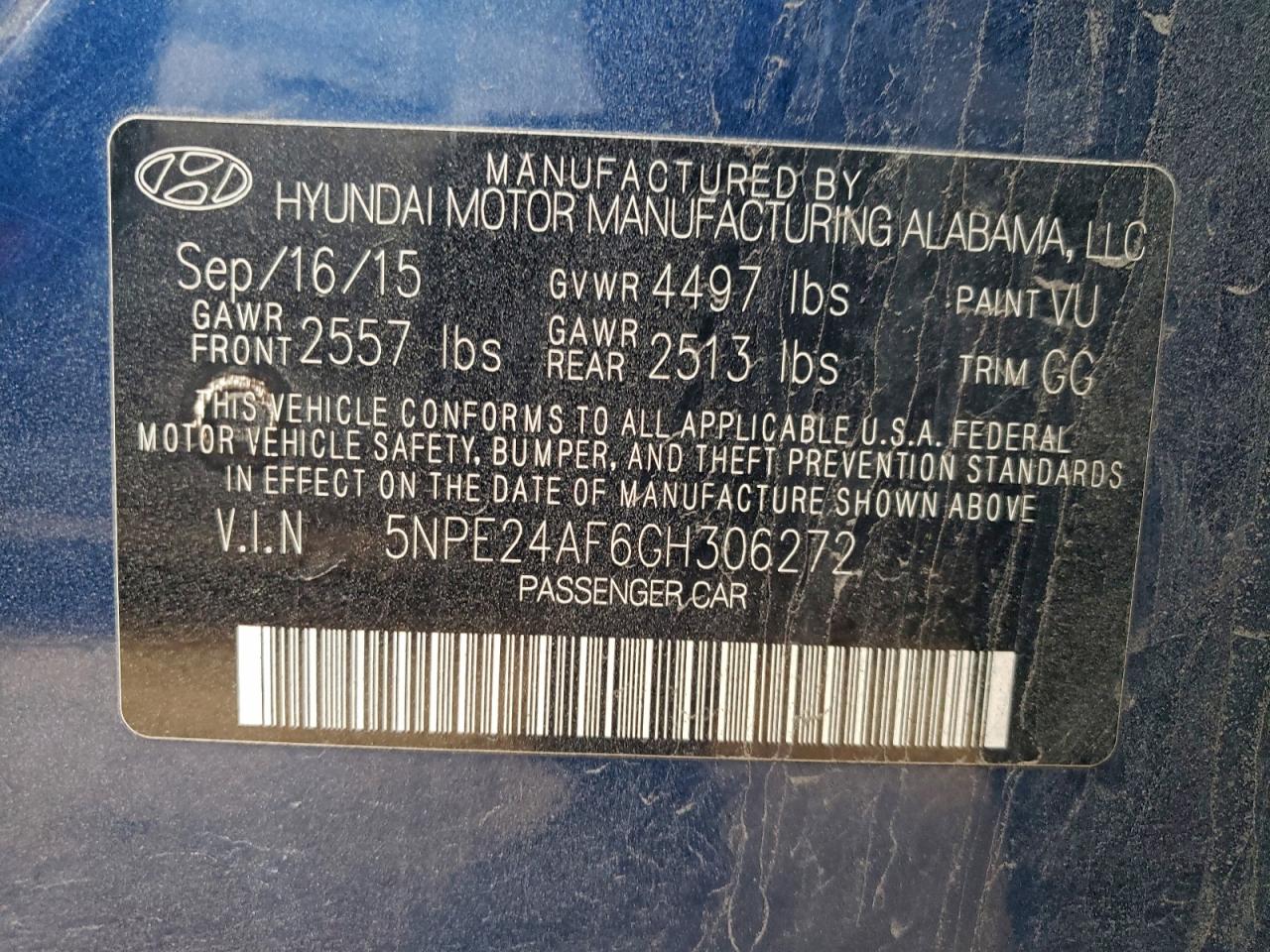 2016 HYUNDAI SONATA SE photo 12