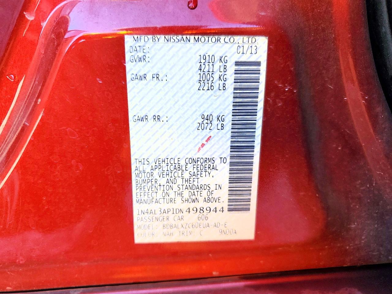 2013 NISSAN ALTIMA 2.5 photo 12