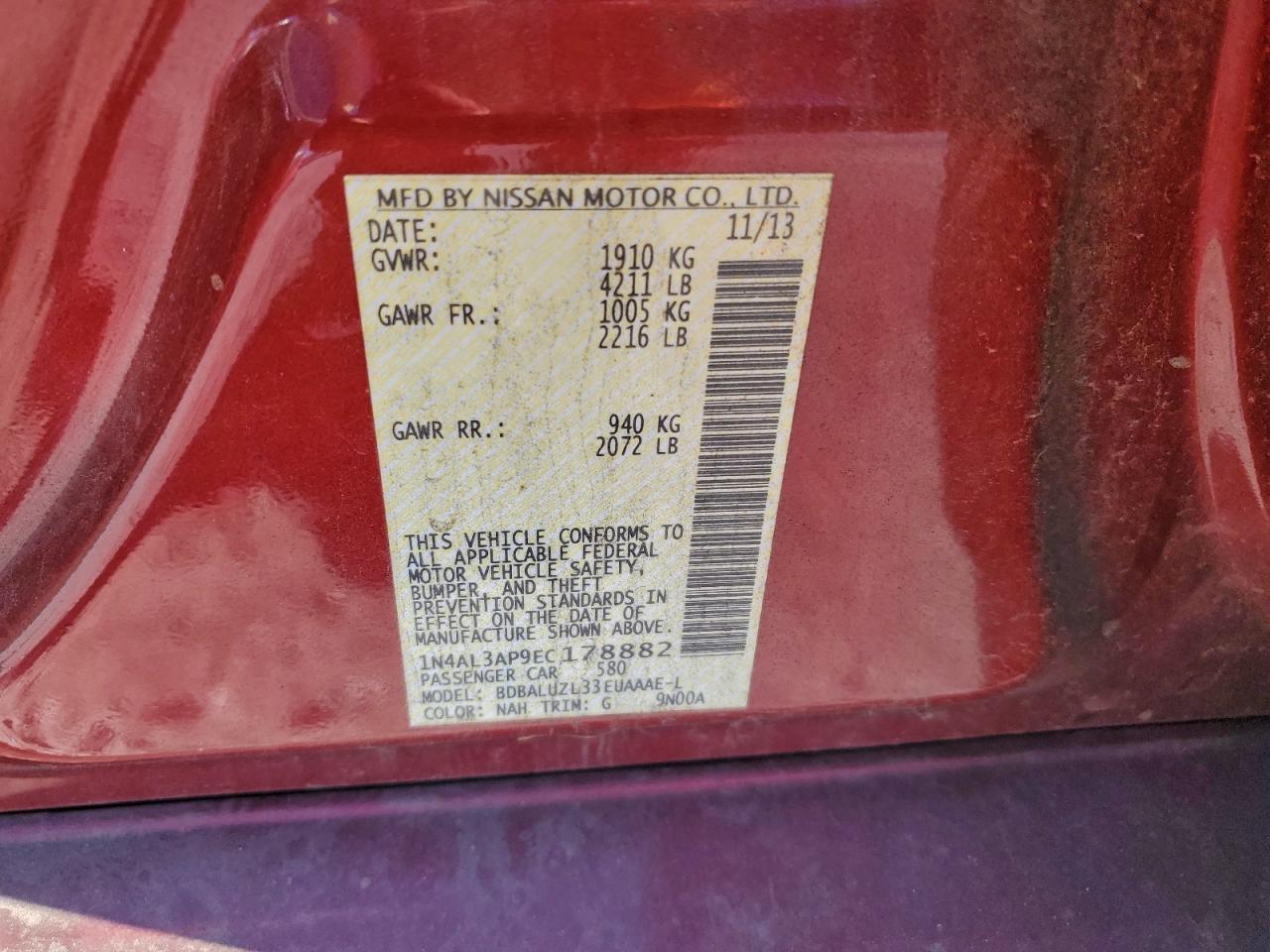 2014 NISSAN ALTIMA 2.5 photo 12