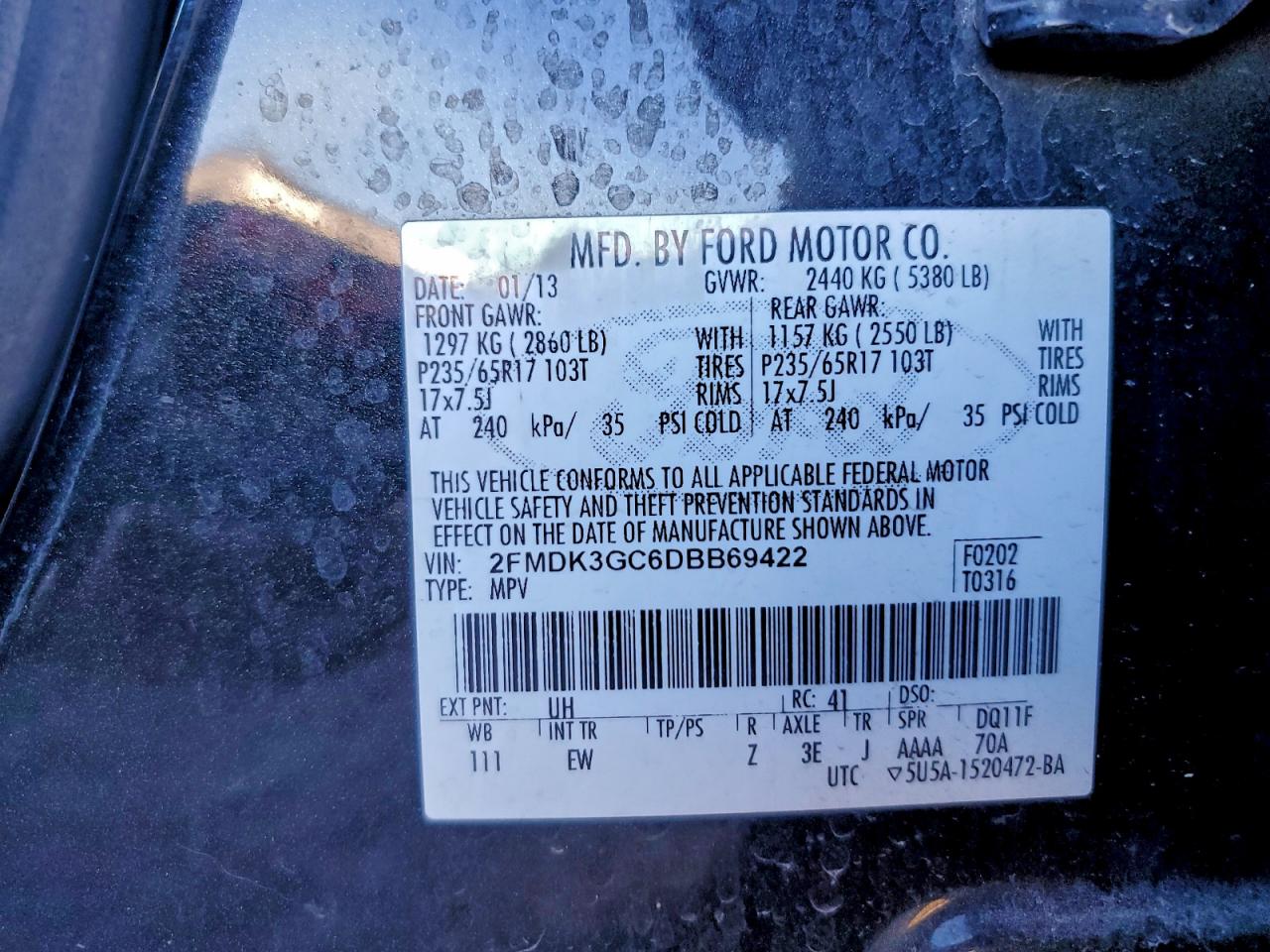 2013 FORD EDGE SE photo 12