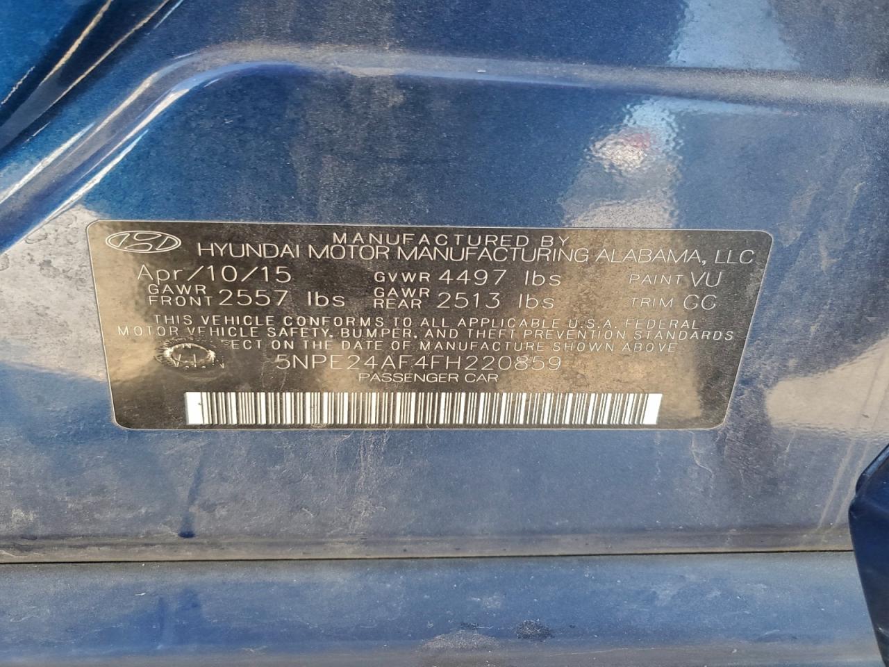 2015 HYUNDAI SONATA SE photo 12