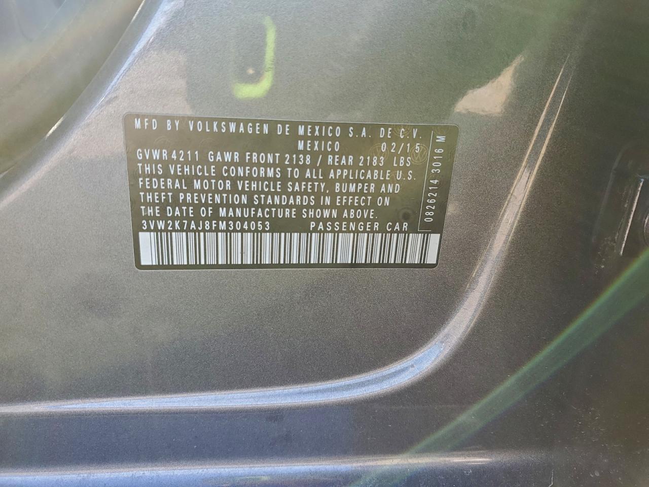 2015 VOLKSWAGEN JETTA BASE photo 13