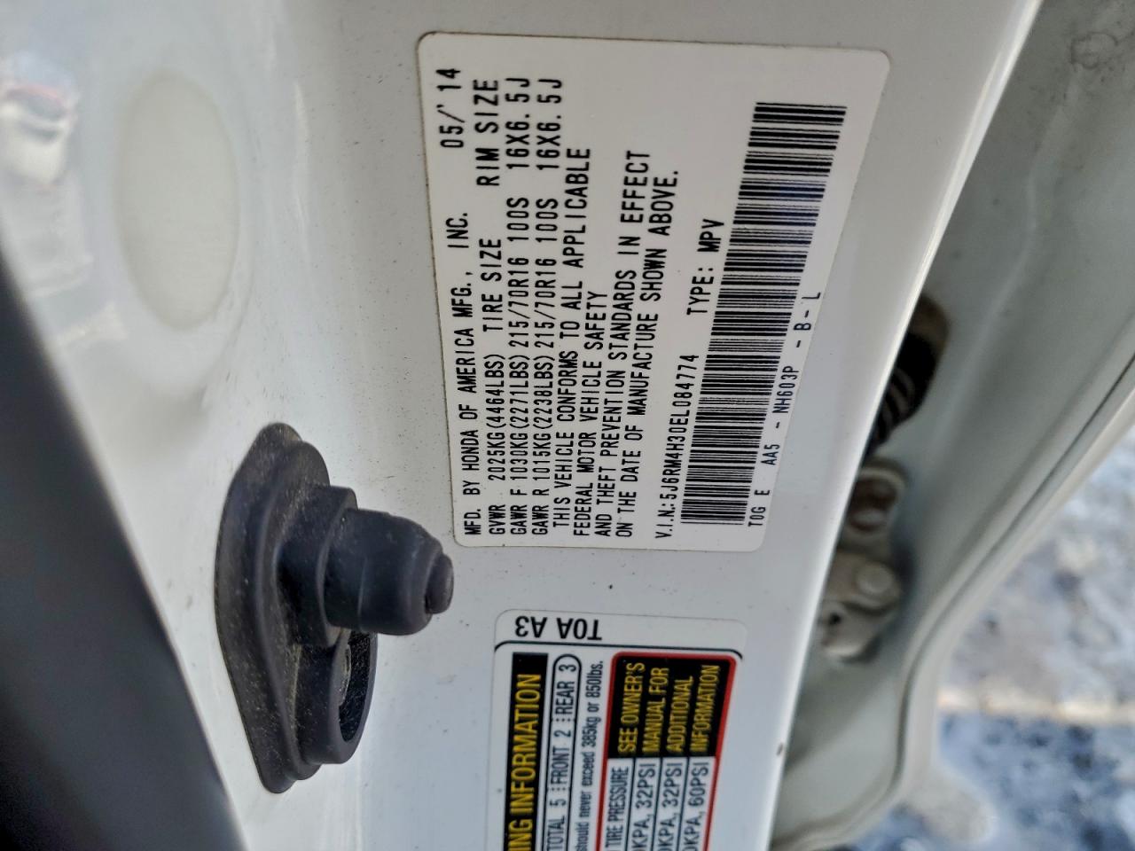 2014 HONDA CR-V LX photo 14