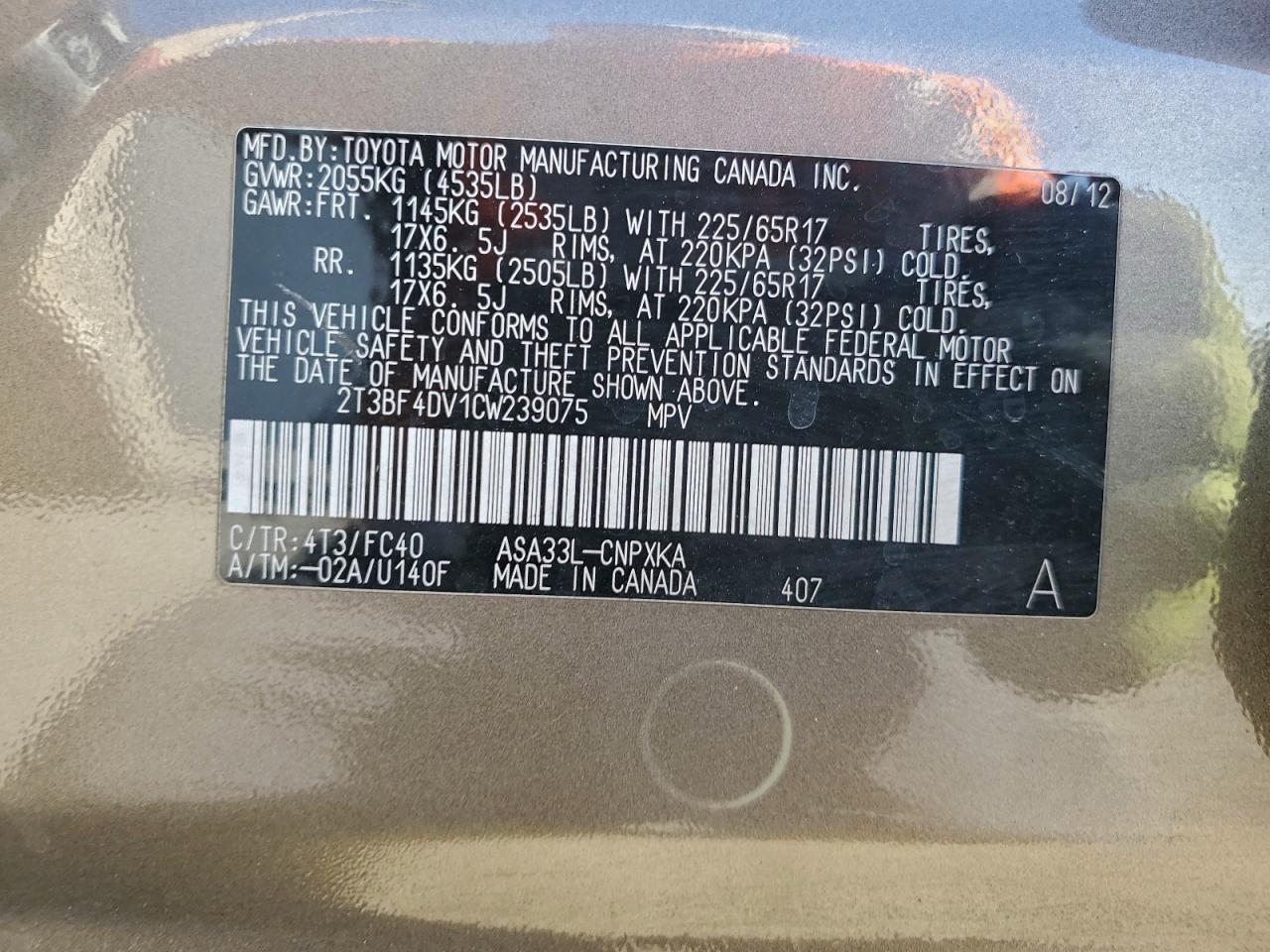2012 TOYOTA RAV4 photo 13