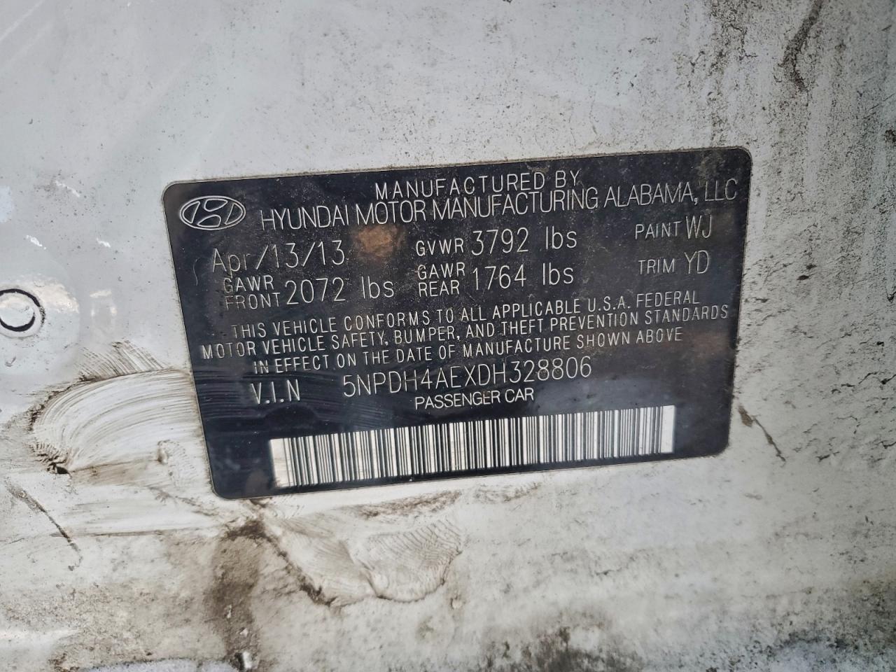 2013 HYUNDAI ELANTRA GLS photo 12