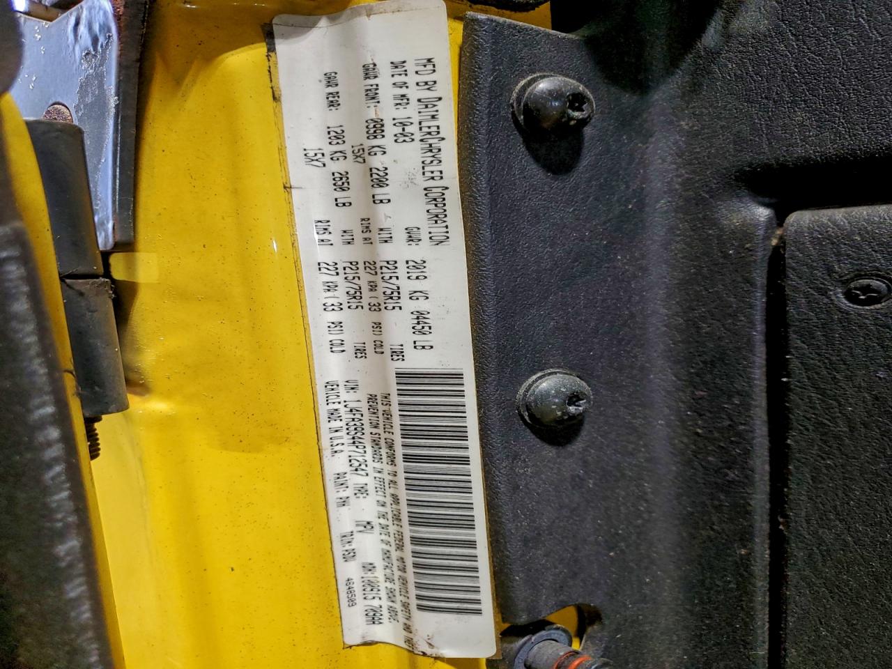 2004 JEEP WRANGLER X photo 13