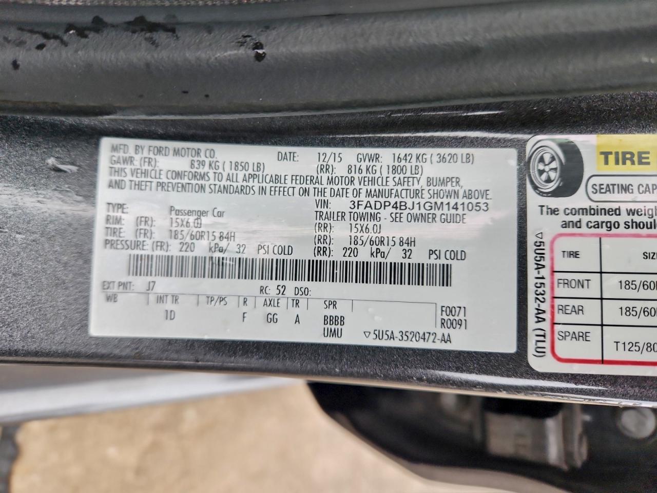 2016 FORD FIESTA SE photo 12