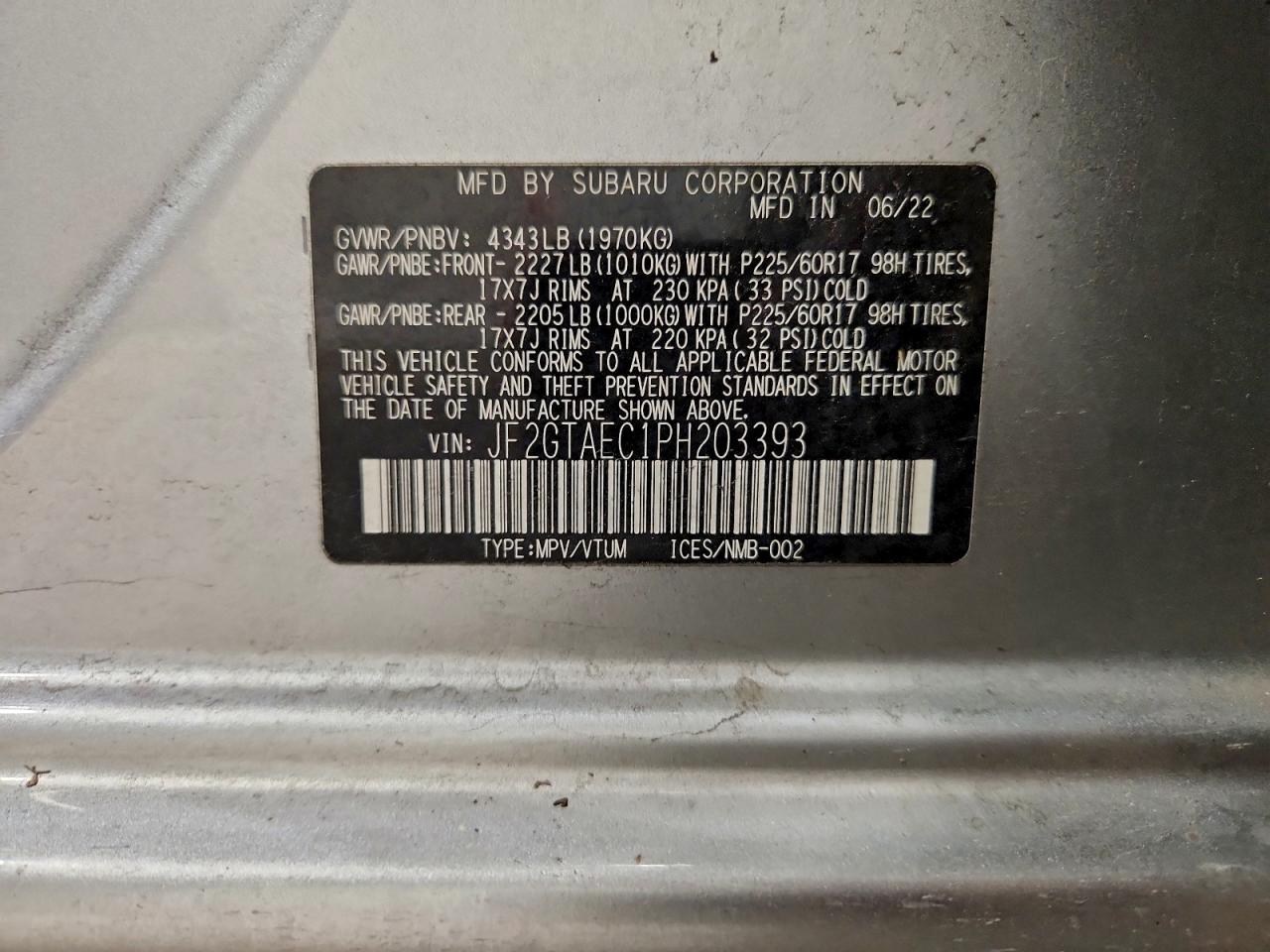 2023 SUBARU CROSSTREK PREMIUM photo 14