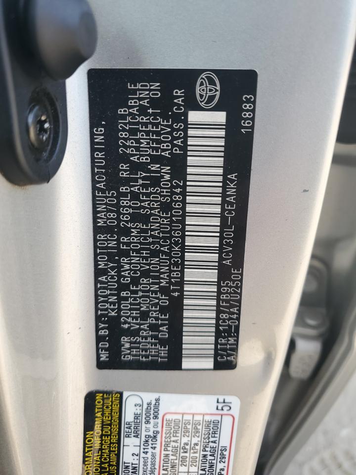 2006 TOYOTA CAMRY LE photo 12