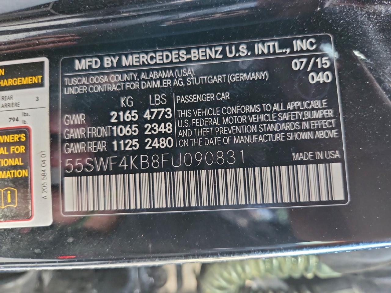 2015 MERCEDES-BENZ C 300 4MATIC photo 12