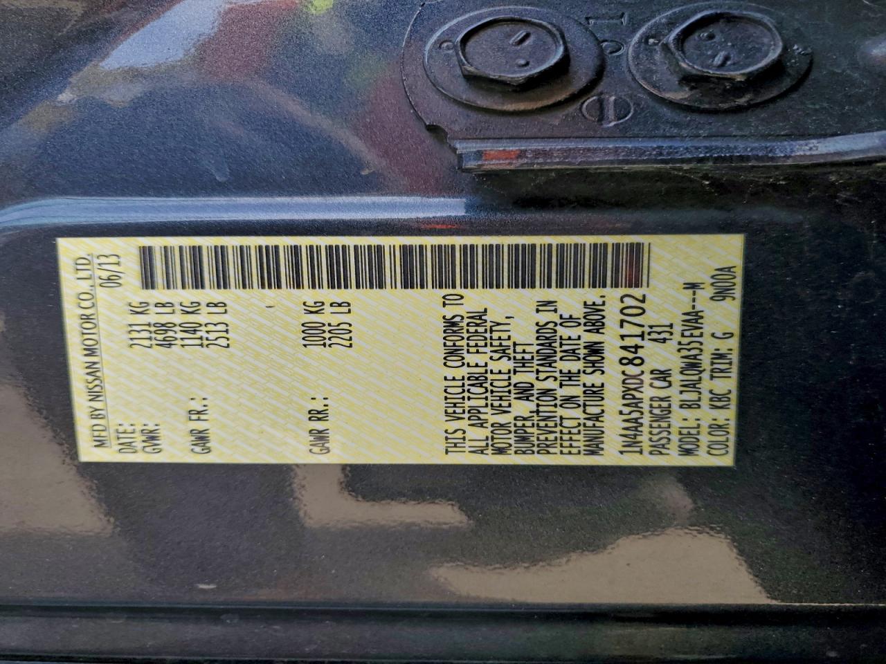 2013 NISSAN MAXIMA S photo 12