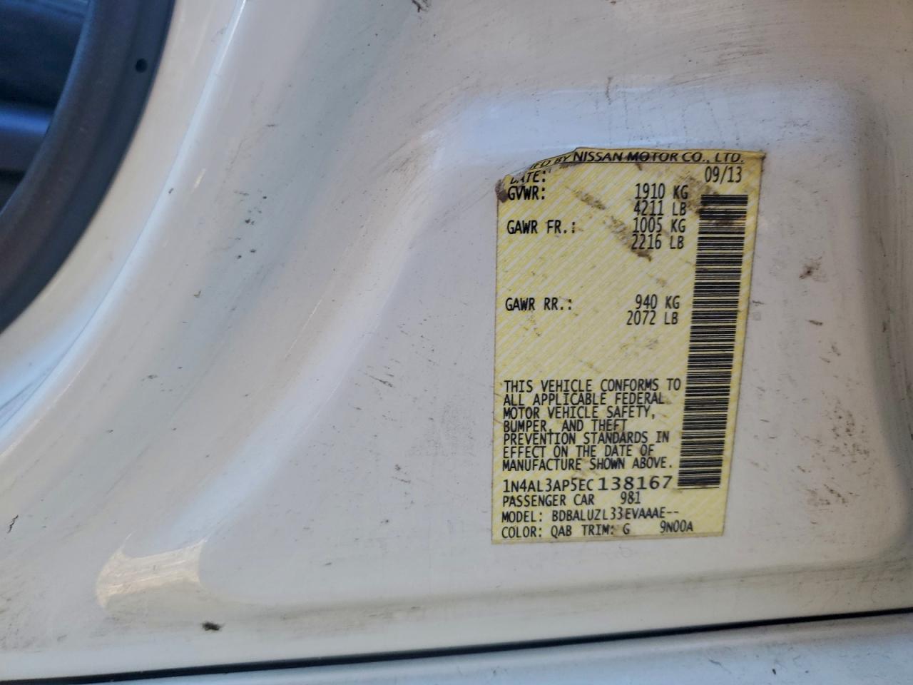 2014 NISSAN ALTIMA 2.5 photo 12
