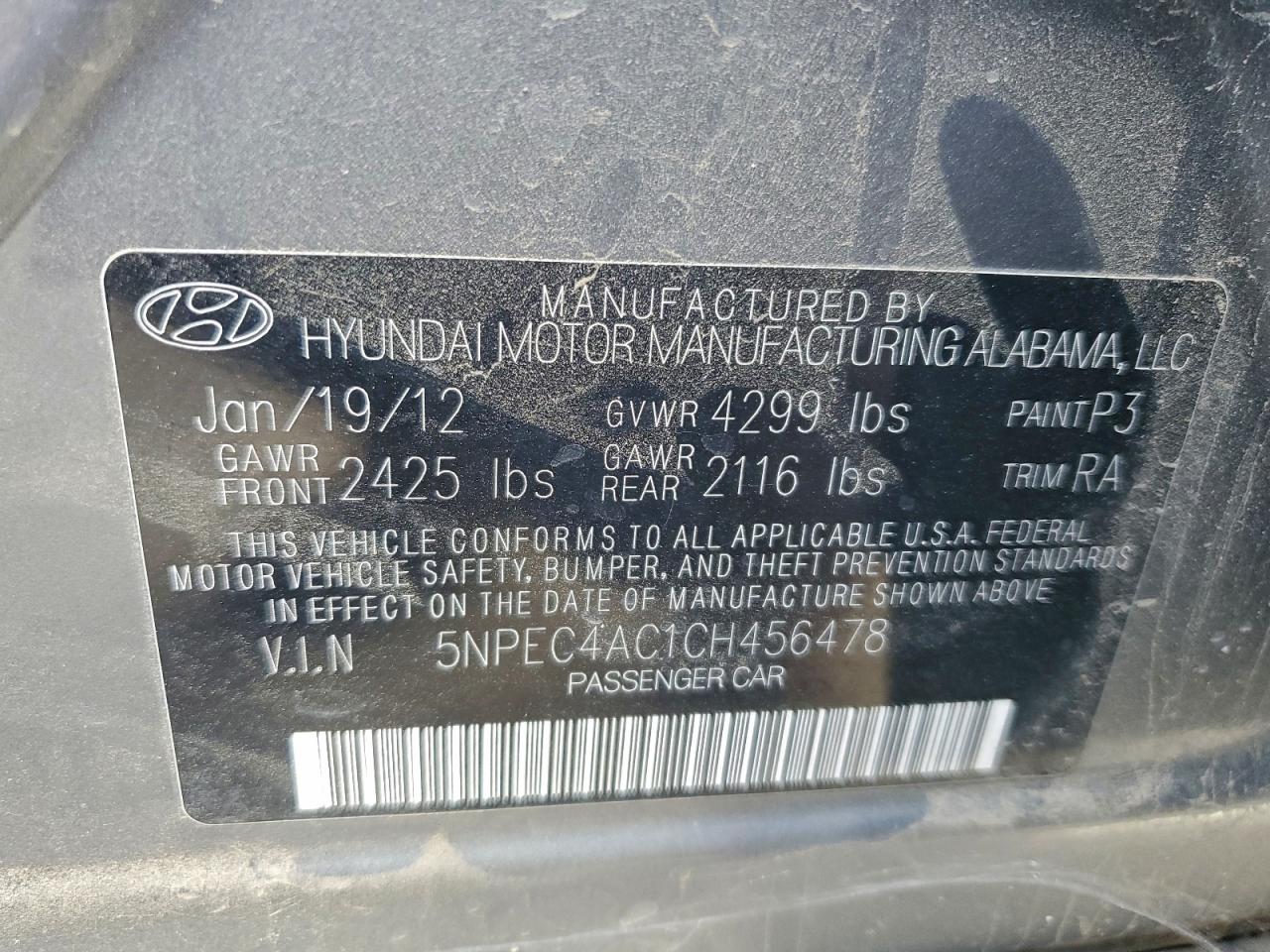2012 HYUNDAI SONATA SE photo 12