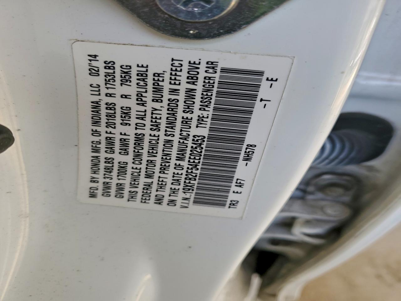 2014 HONDA CIVIC LX photo 12