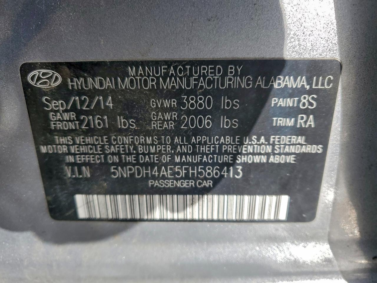 2015 HYUNDAI ELANTRA SE photo 12