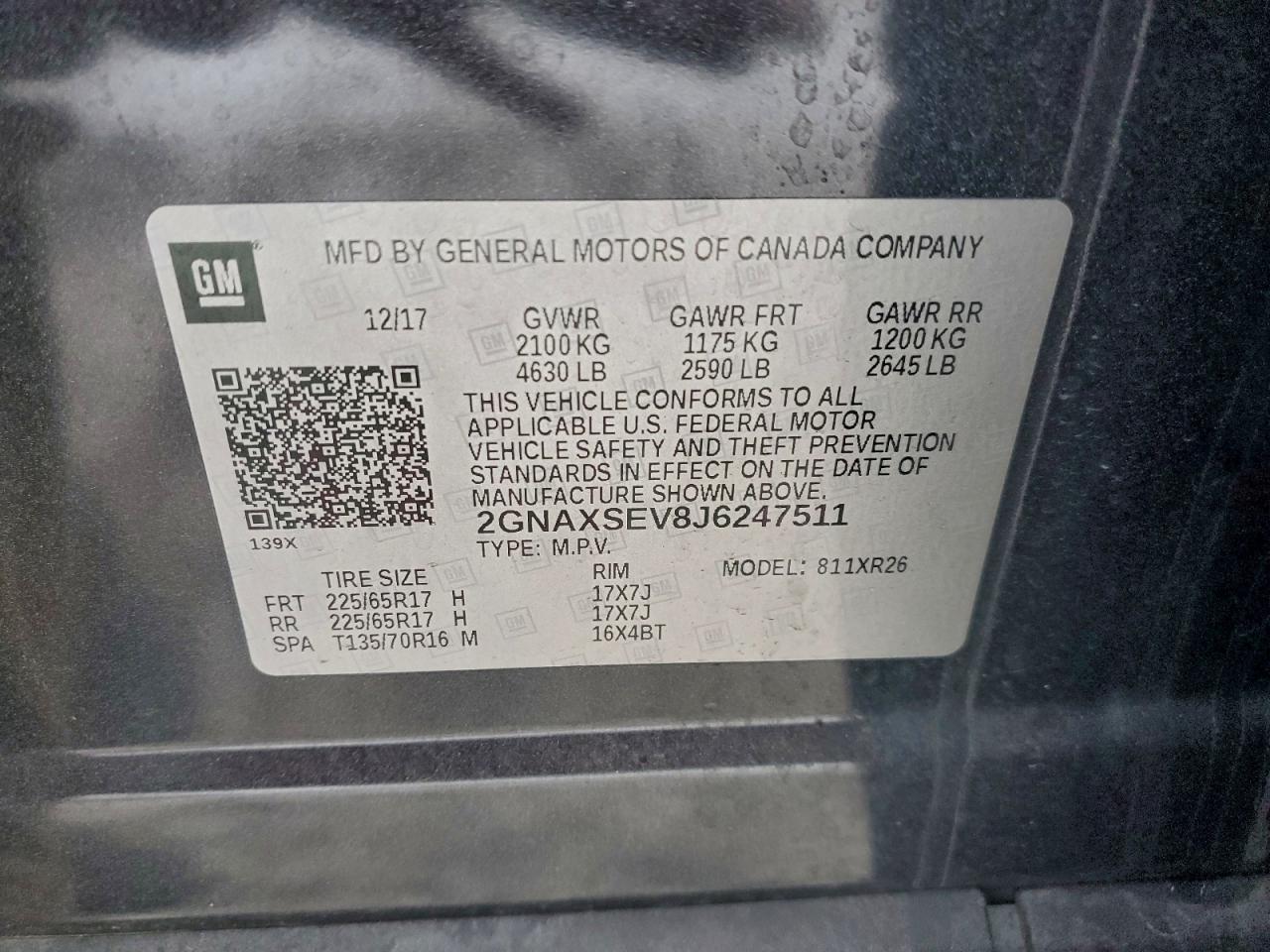 2018 CHEVROLET EQUINOX LT photo 13