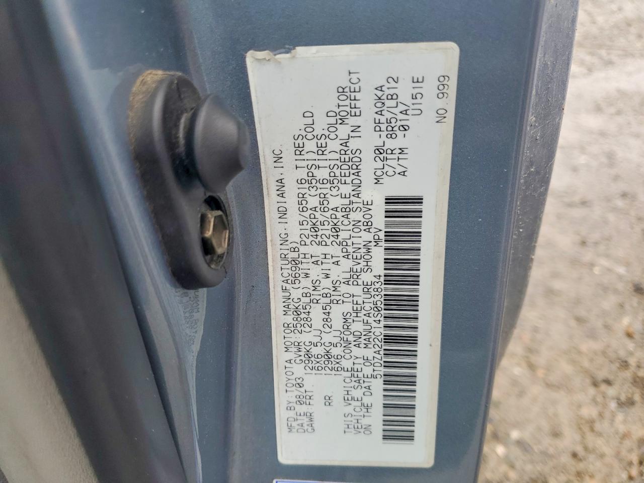 2004 TOYOTA SIENNA XLE 7-PASSENGER photo 25