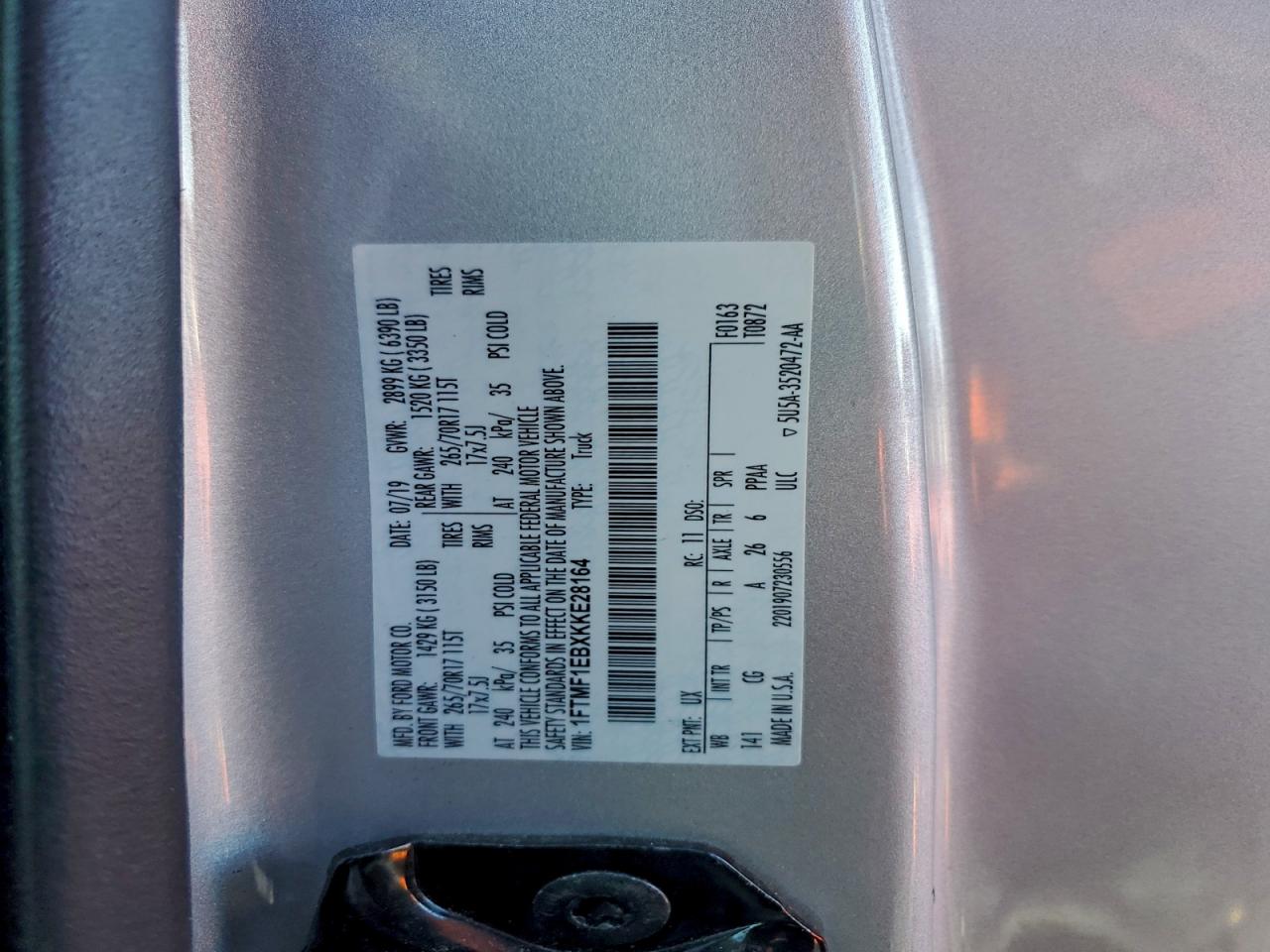 2019 FORD F150 photo 12