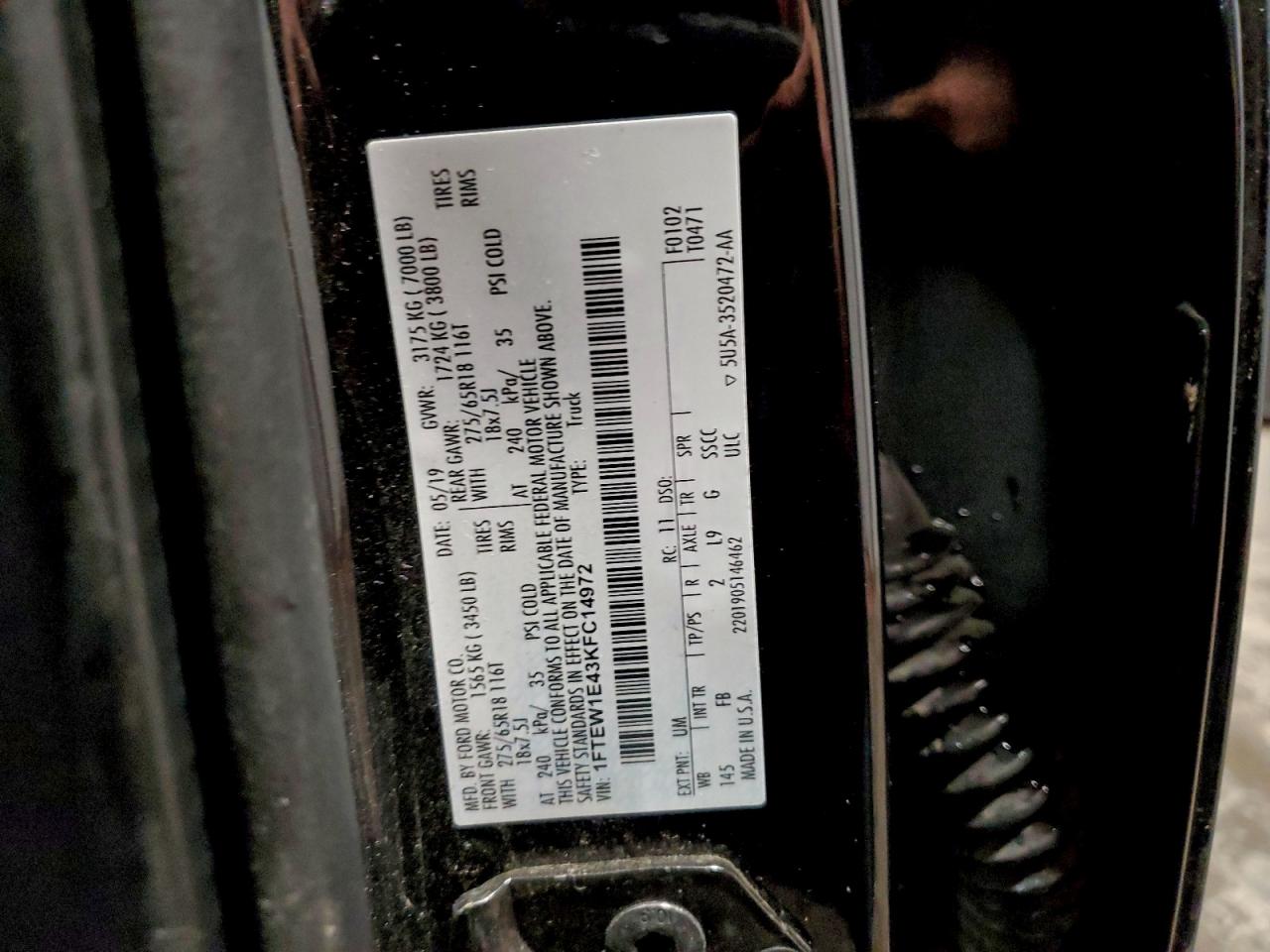 2019 FORD F150 SUPERCREW photo 12