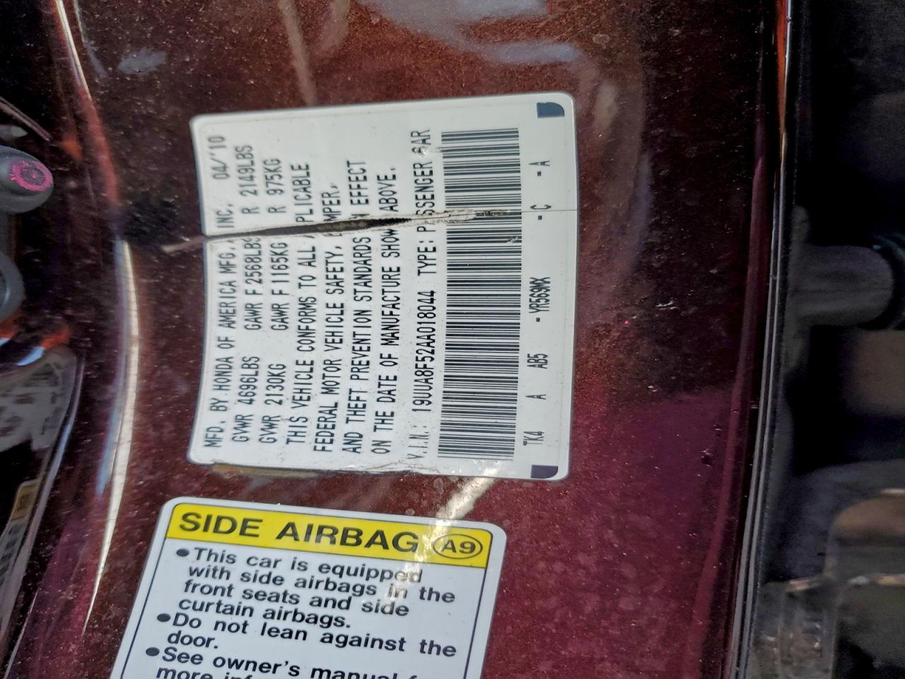2010 ACURA TL photo 12