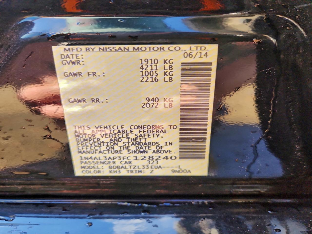 2015 NISSAN ALTIMA 2.5 photo 13