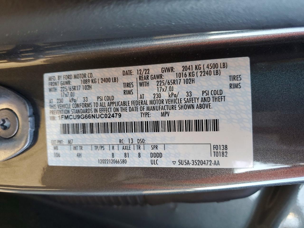 2022 FORD ESCAPE SE photo 13