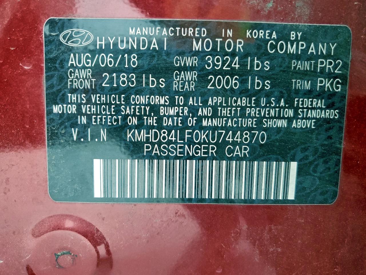 2019 HYUNDAI ELANTRA SEL photo 12