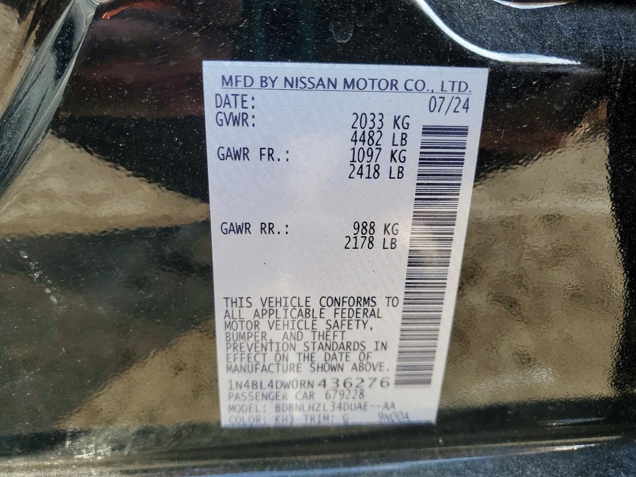 2024 NISSAN ALTIMA SV photo 12