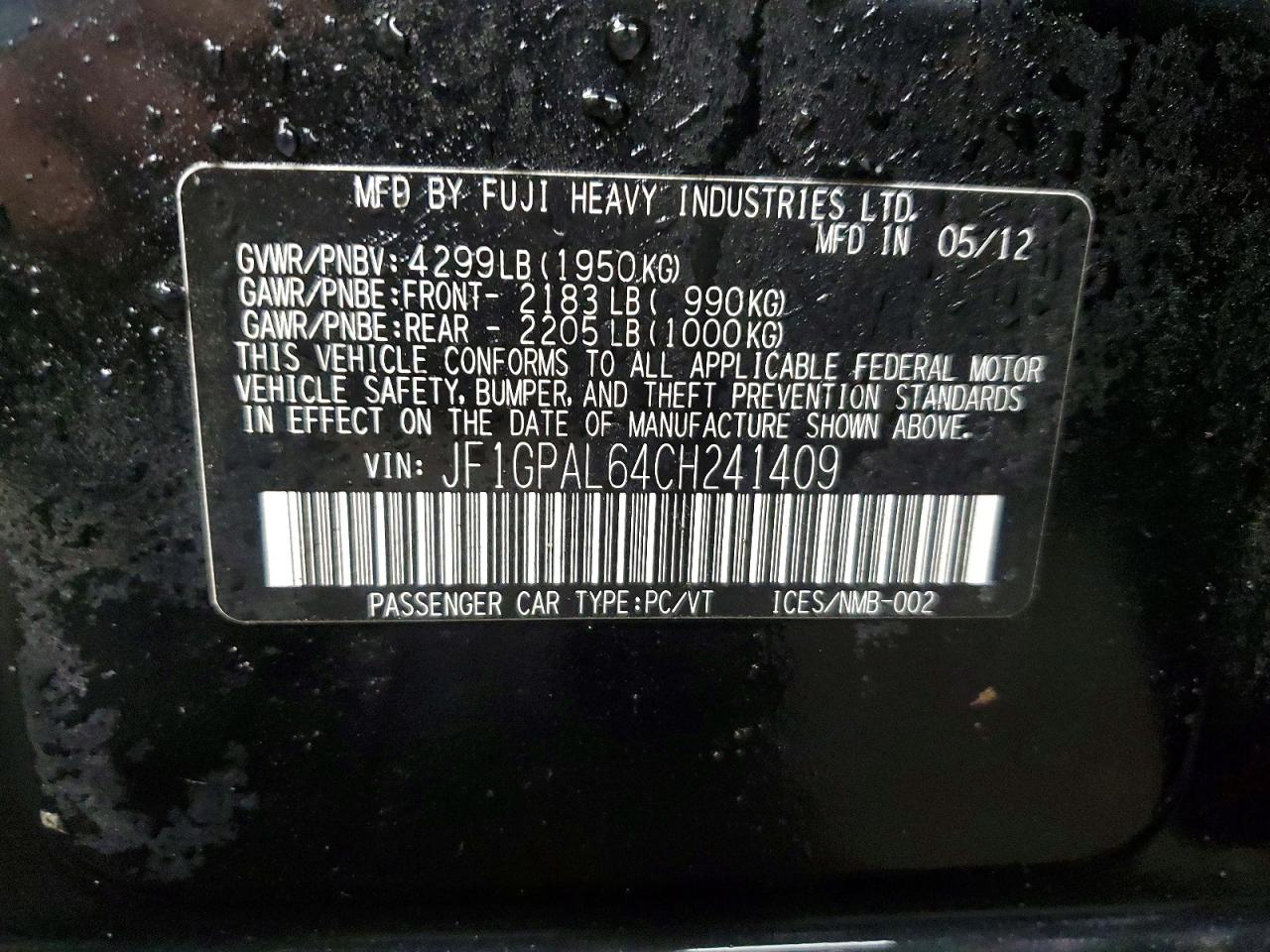 2012 SUBARU IMPREZA SPORT PREMIUM photo 12