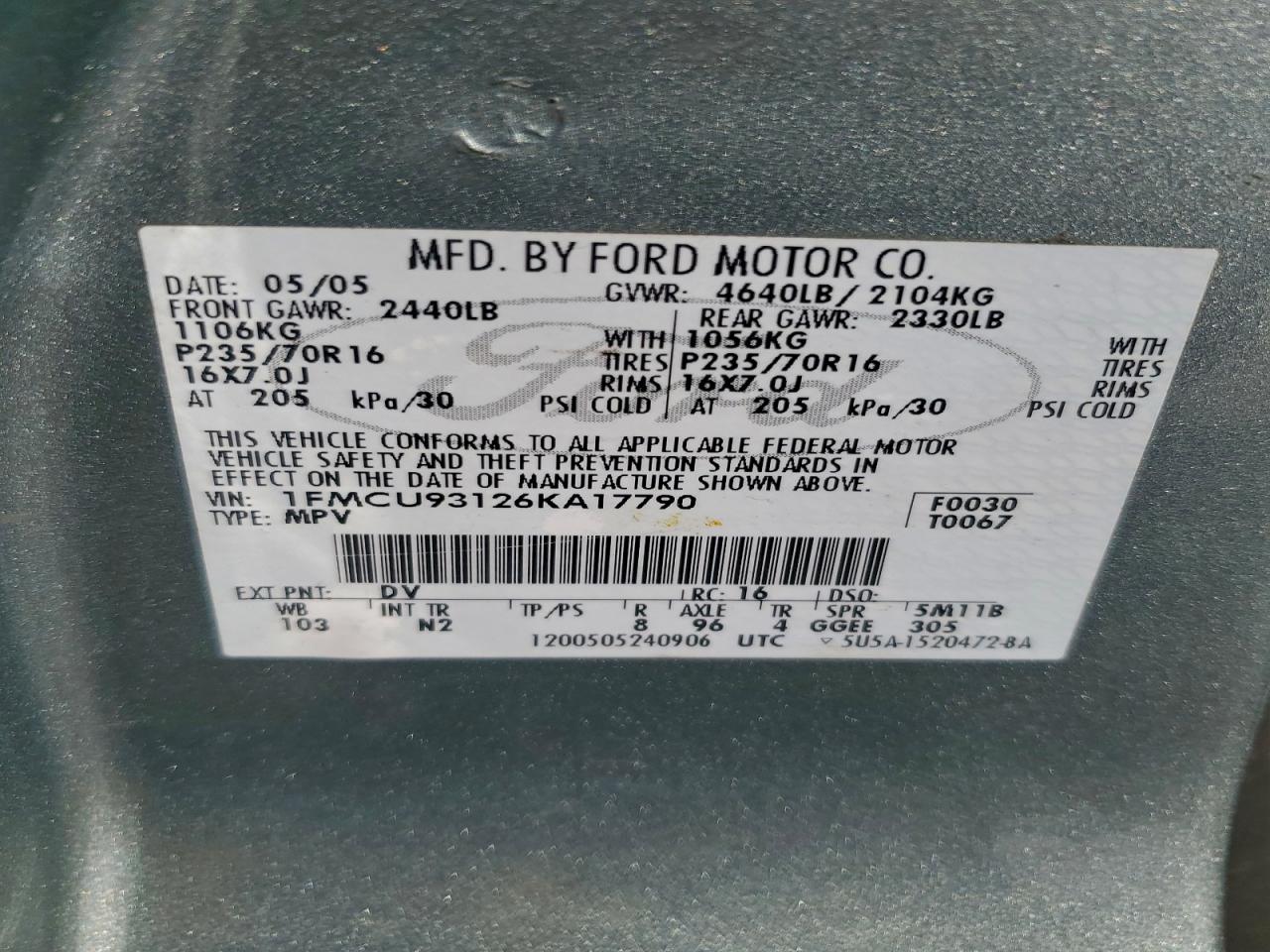 2006 FORD ESCAPE XLT photo 14