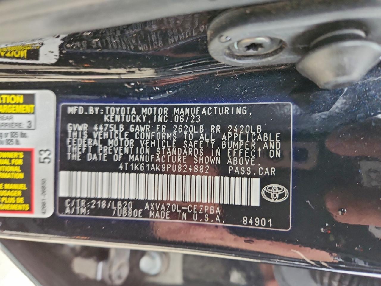 2023 TOYOTA CAMRY XSE photo 23