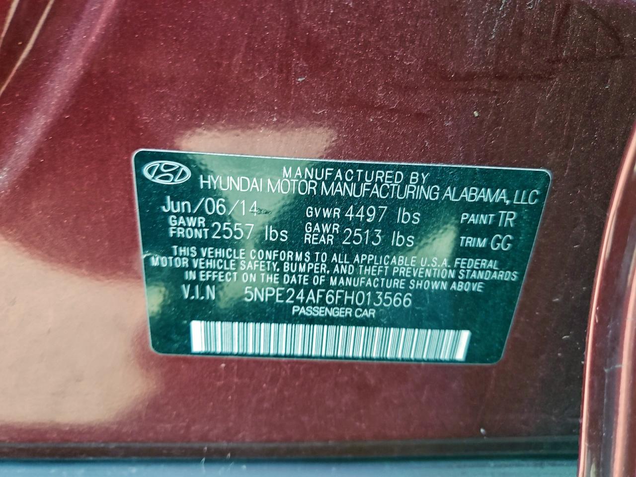 2015 HYUNDAI SONATA SE photo 23